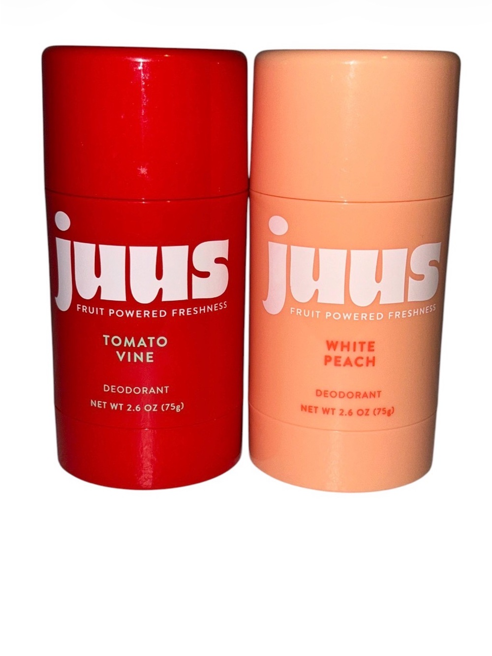 New Juus Deodorant Tomato Vine White Peach Aluminum Free 2.6 ounce